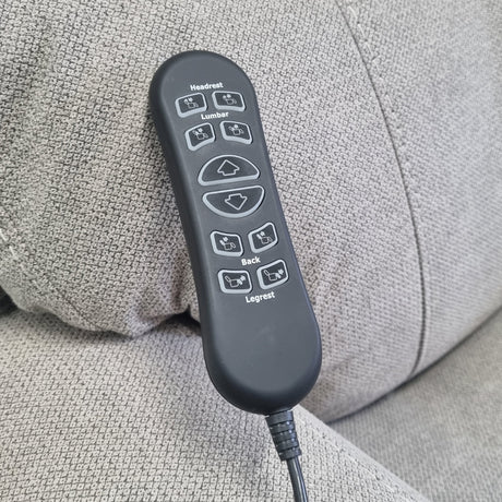 Atlas Fabric Rise Recliner Chair head and lumbar support and wireless charging