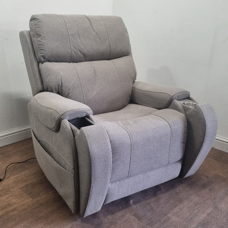 Atlas Fabric Rise Recliner Chair head and lumbar support and wireless charging