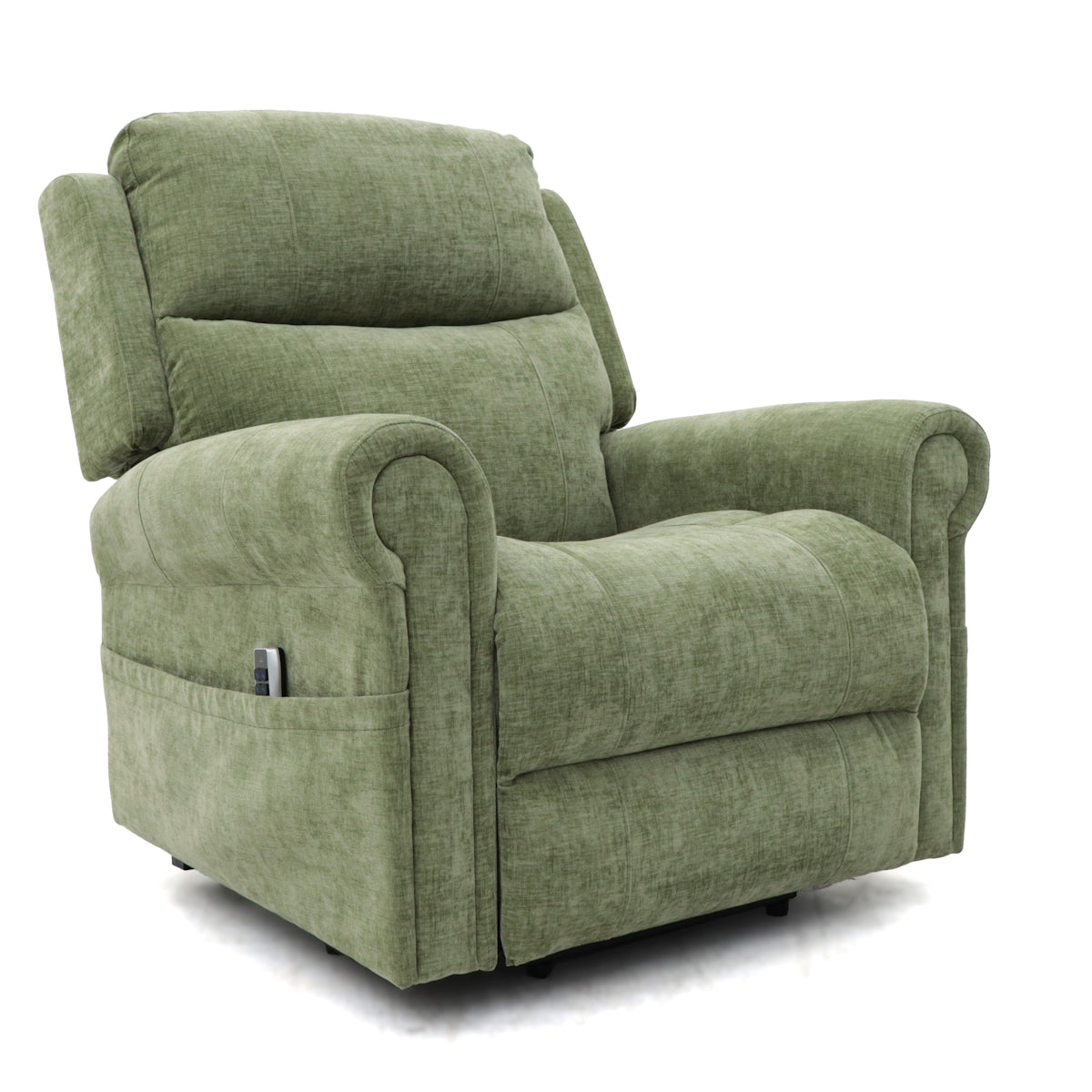 Heavy Duty Fabric Bariatric Rise and Recliner Chair - up to 35 Stone Extra Wide Seat-Green-24" Seat