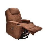 Burlington Fabric Dual Motor Riser Recliner Chair-Brown
