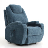 Burlington fabric dual motor riser recliner chair - Blue Fabric