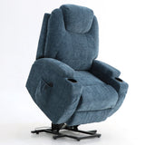 Burlington fabric dual motor riser recliner chair - Blue - Ex Demo
