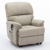 Canterbury Leather Dual Motor Riser Recliner Chair-Latte 