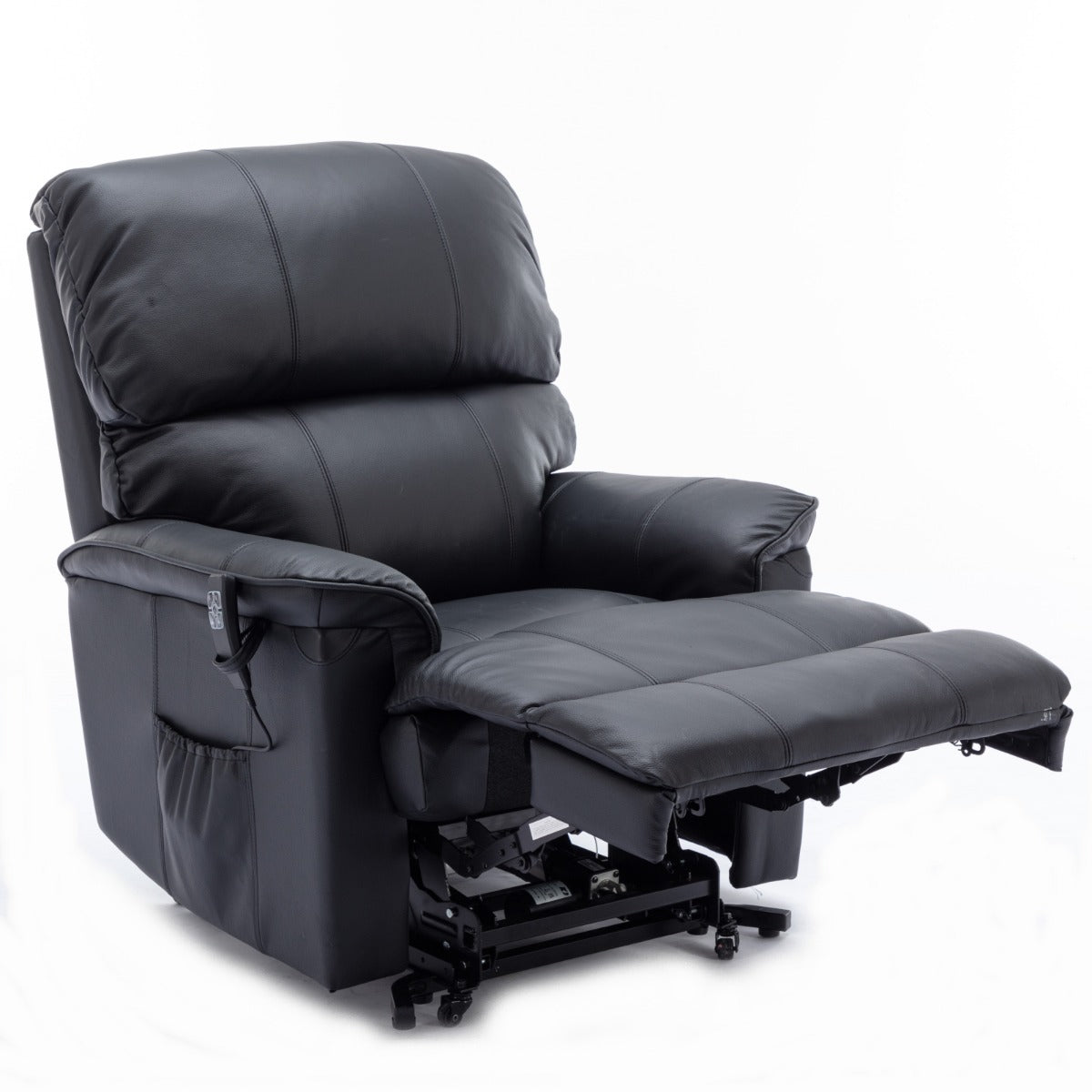 Canterbury Leather Dual Motor Riser Recliner Chair-Black