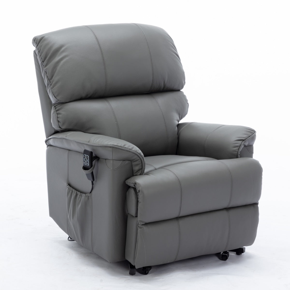 Canterbury Dual Motor Leather Riser Recliner Chair-Grey
