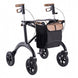  Saljol Carbon fibre Rollator lightweight 4 wheeled walker with seat and bag 5.8kg-Black-Medium