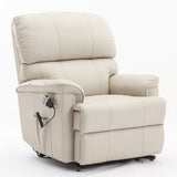 Canterbury Dual Motor Leather Riser Recliner Chair-Cream - Ex Demo