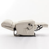Canterbury Dual Motor Leather Riser Recliner Chair-Cream - Ex Demo