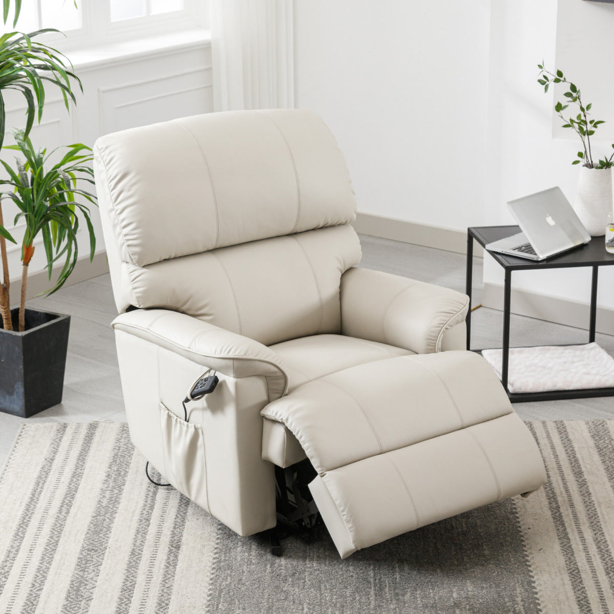 Canterbury dual motor riser recliner chair - Cream