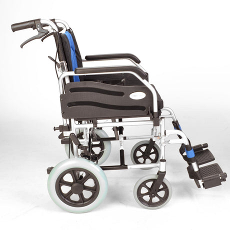 Extra wide 20" seat deluxe transit wheelchair ECTR02-20