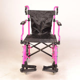 Deluxe Pink Wheelchair in a bag with handbrakes