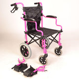 Deluxe Pink Wheelchair in a bag with handbrakes