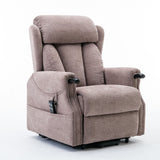 Denmark dual riser recliner chair with wooden knuckles-Mocha 