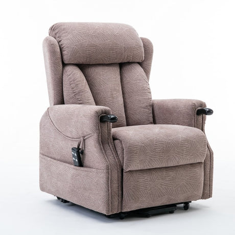 Denmark dual riser recliner chair with wooden knuckles-Mocha 