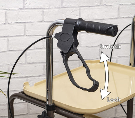 Mobility Trolley Walking Frame Indoor Rollator with trays and brakes