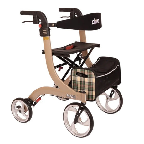 Drive Devilbiss Nitro rollator deluxe wheeled walking frame-Champagne-Medium