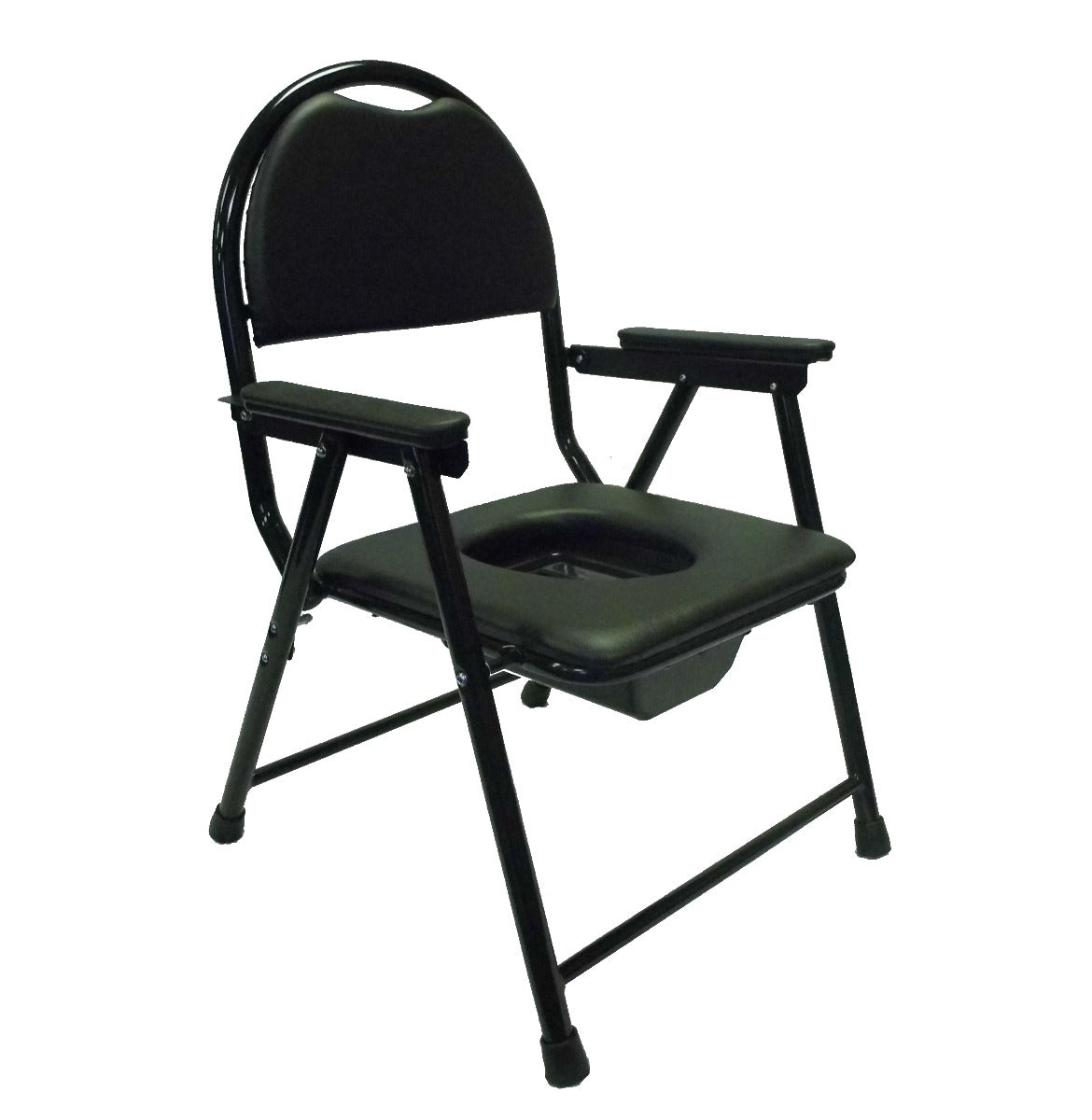 Folding Commode Chair with Padded seat and Back – ECCOM4