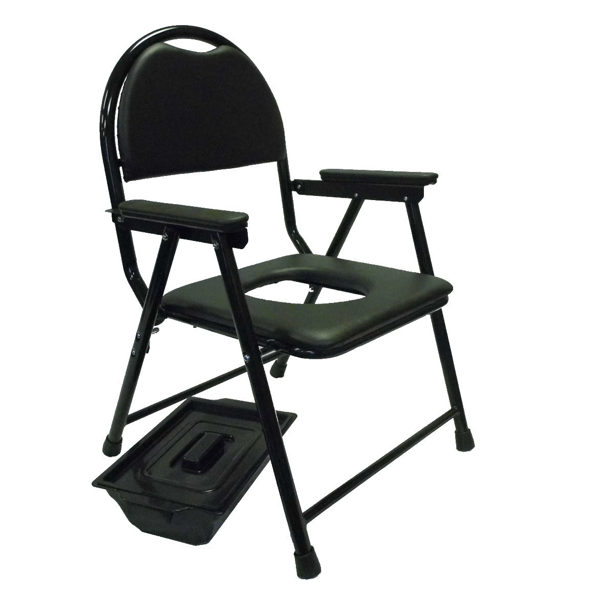 Folding Commode Chair with Padded seat and Back – ECCOM4
