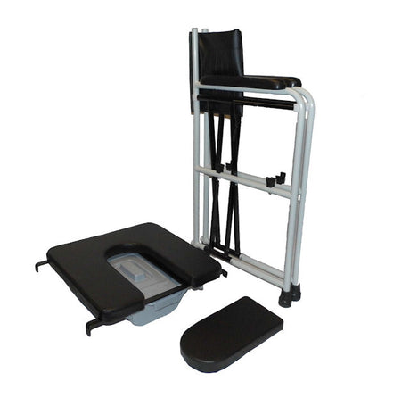 Deluxe folding padded commode chair and pan Elite Care - ECCOM2