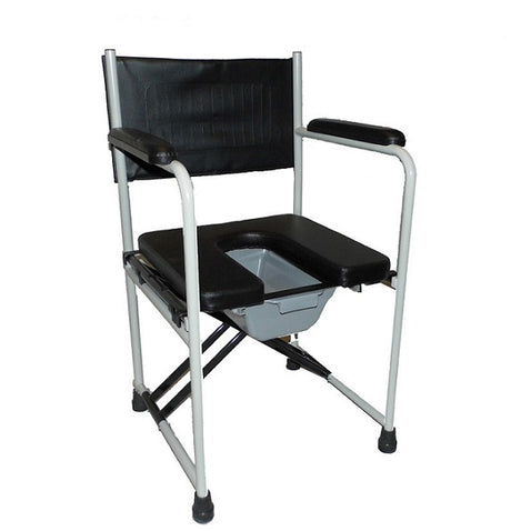 Deluxe folding padded commode chair and pan Elite Care - ECCOM2