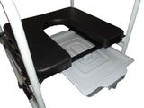 Deluxe folding padded commode chair and pan Elite Care - ECCOM2