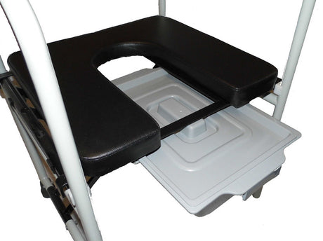 Deluxe folding padded commode chair and pan Elite Care - ECCOM2