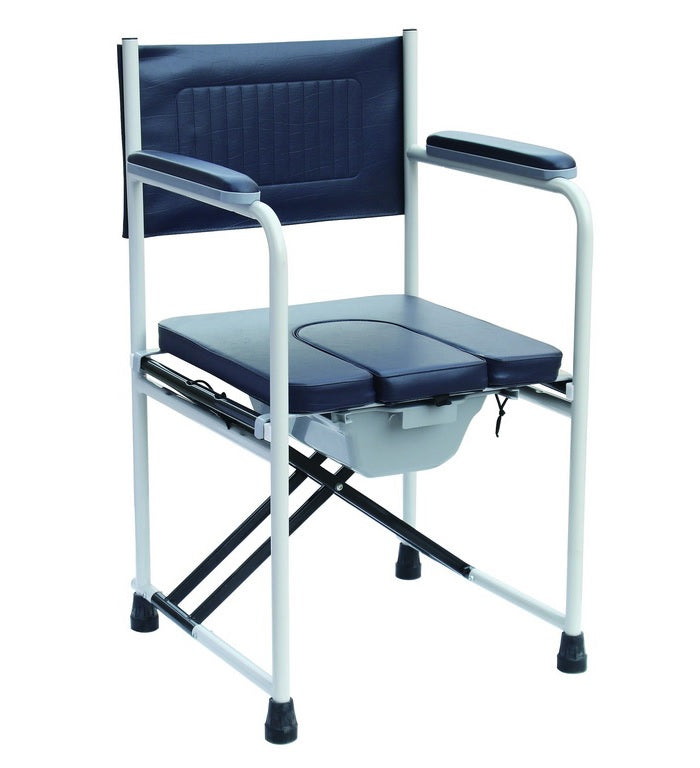 Deluxe folding padded commode chair pan Elite Care ECCOM2