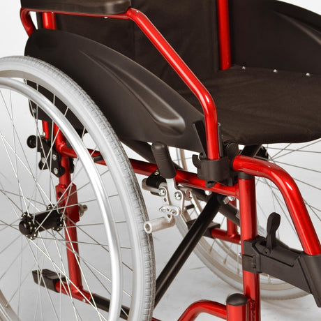 Lightweight Self Propel Wheelchair Red - Brakes