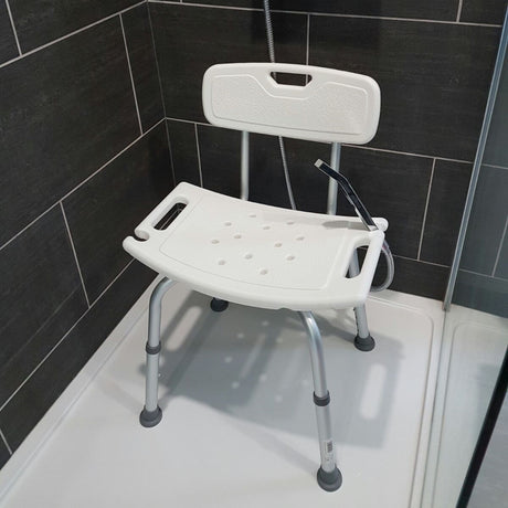 Deluxe shower / bath seat with backrest