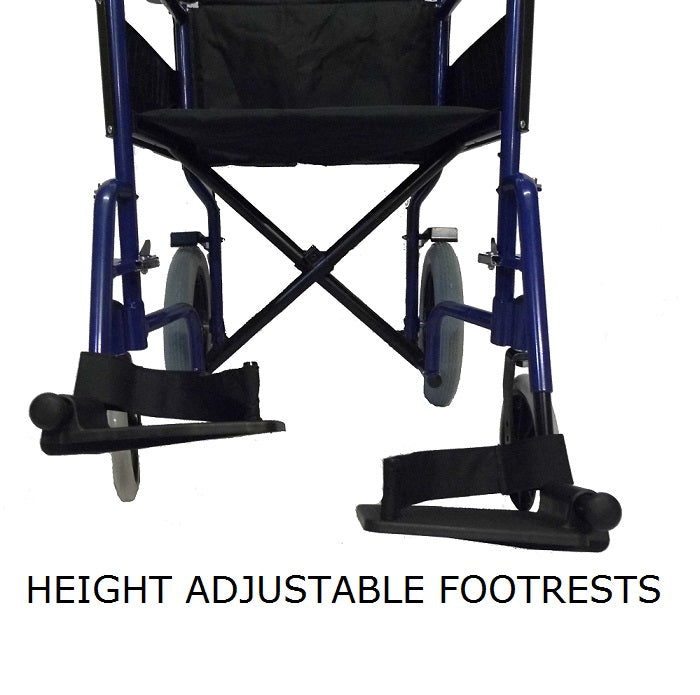 Lightweight Folding Wheelchair - Adjustable Footrests