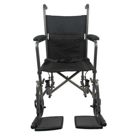 Folding Steel Transfer Chair Wheelchair with lapbelt ECTR06 - NEW