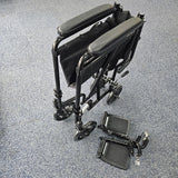 Folding Steel Transfer Chair Wheelchair with lapbelt ECTR06 - NEW
