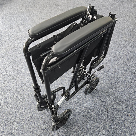 Folding Steel Transfer Chair Wheelchair with lapbelt ECTR06 - NEW
