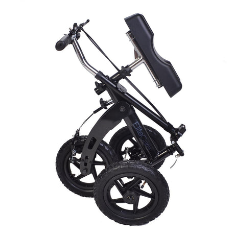 All Terrain Outdoor Knee Walker with Brakes and Adjustable Handle collapsed without basket
