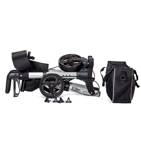 X Cruise Folding lightweight compact rollator - Silver
