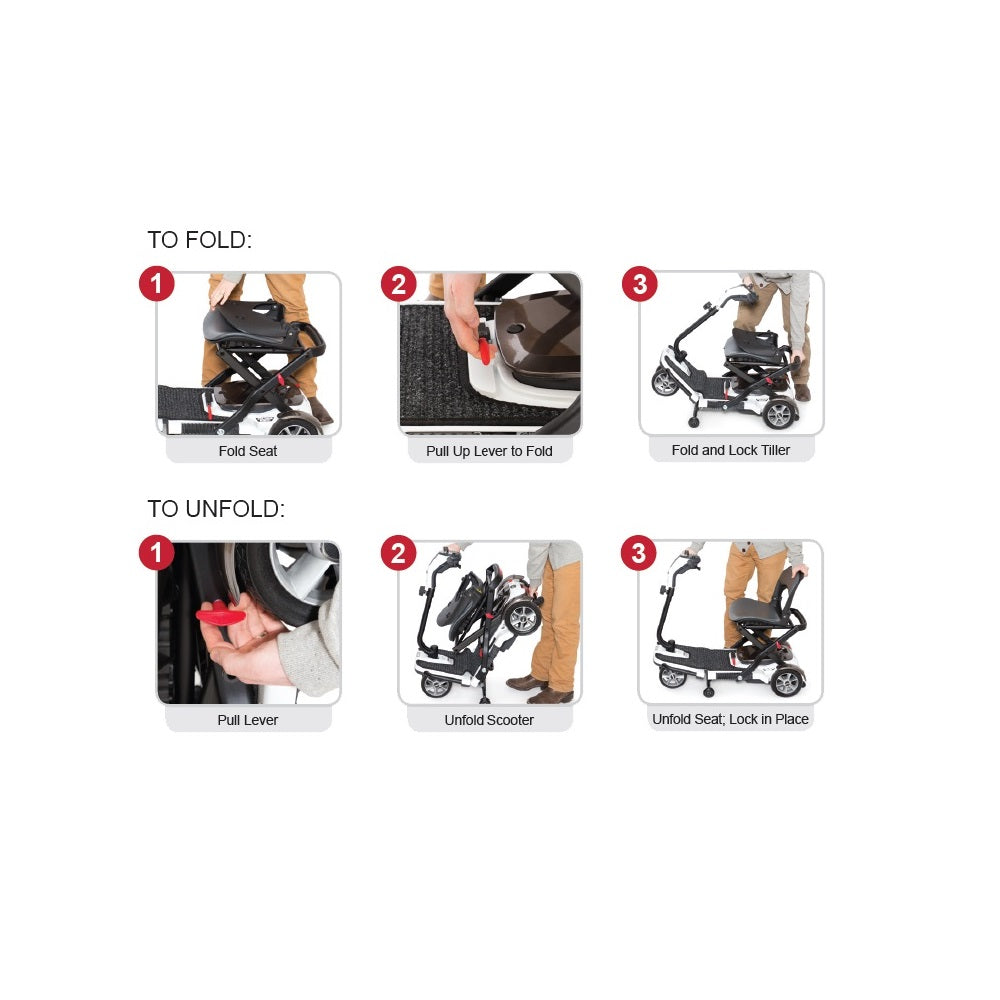 Quest Lightweight Folding Mobility Scooter - Diagram