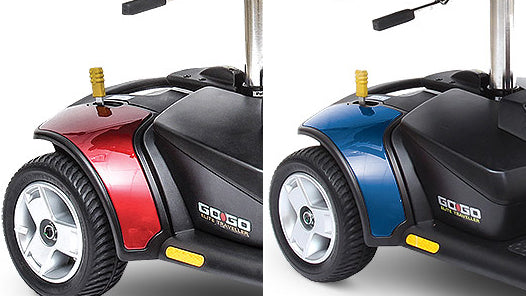 Pride GoGo Elite Traveller LX Mobility Scooter 12 amp - Blue and Red