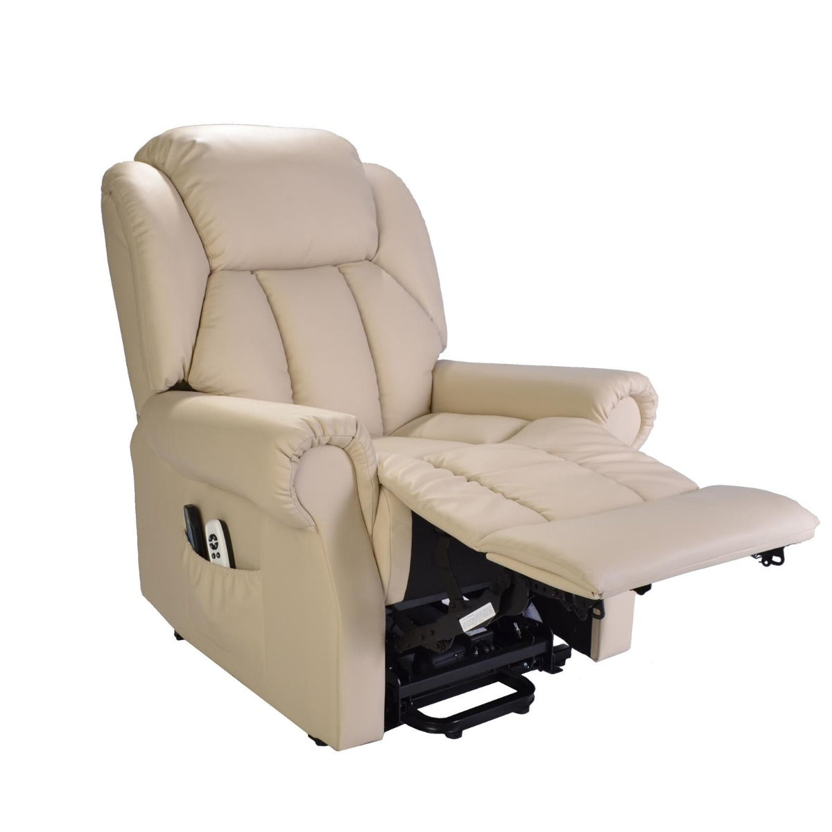 Hainworth Dual Motor Rise and Recliner Chair with Heat and Massage-Cream