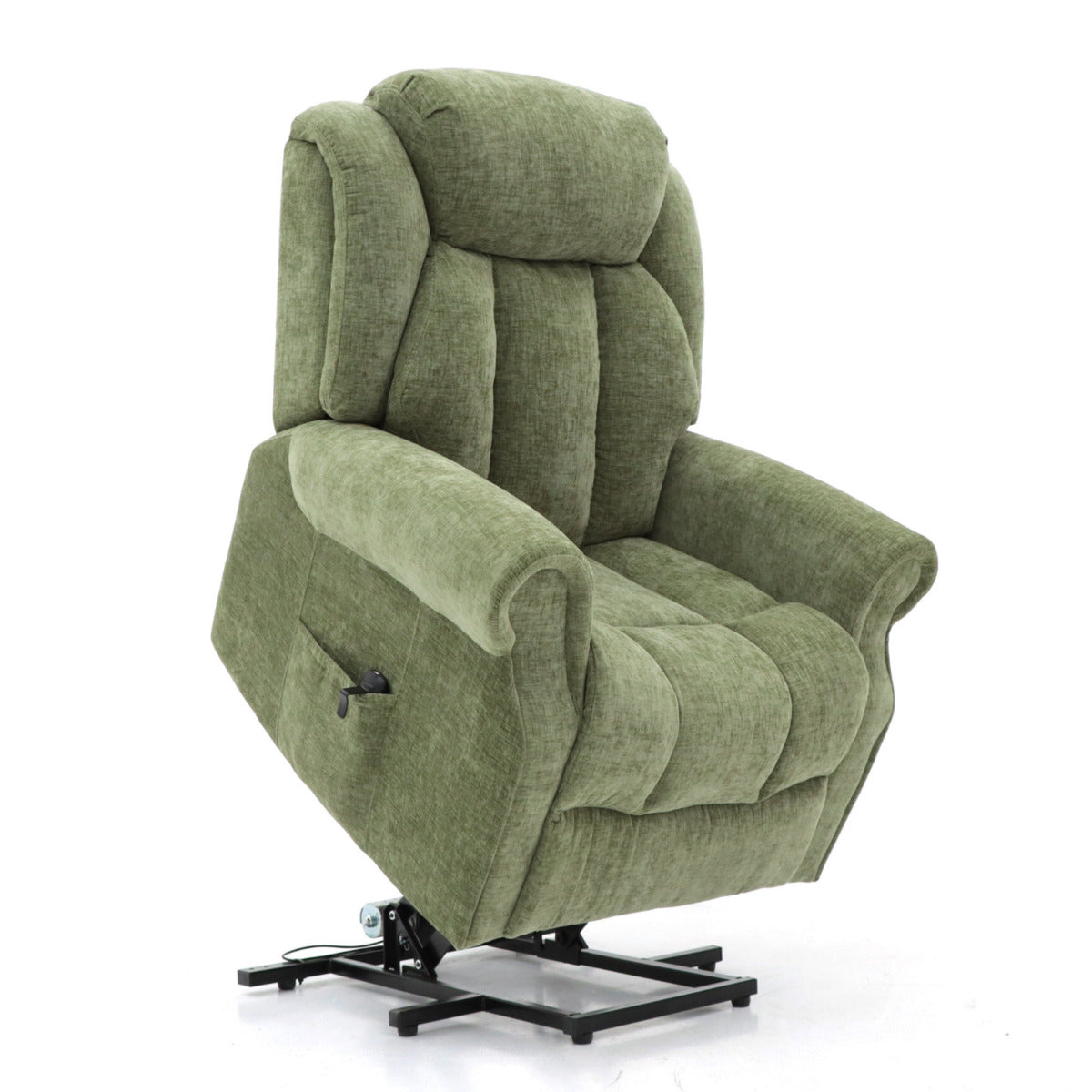 Hainworth Dual Motor Rise and Recliner Chair with Heat and Massage in Fabric-Green
