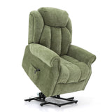 Hainworth Dual Motor Rise and Recliner Chair with Heat and Massage in Fabric-Green