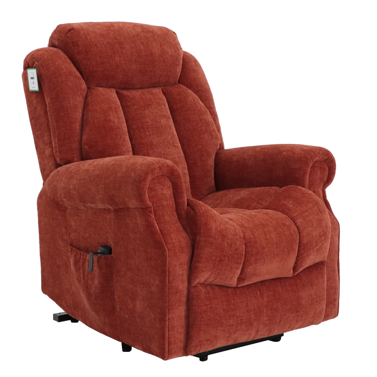 Hainworth Dual Motor rise and recliner chair with heat and massage - Russet Fabric