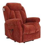 Hainworth Dual Motor rise and recliner chair with heat and massage - Russet Fabric