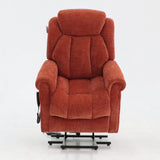 Hainworth Dual Motor rise and recliner chair with heat and massage - Russet Fabric