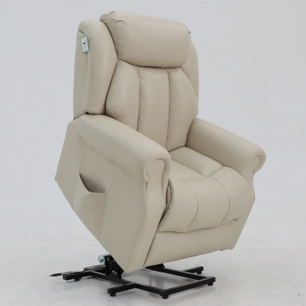 Hainworth Dual Motor Rise and Recliner Chair with Heat and Massage - Ex Demo-Cream