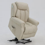 Hainworth Dual Motor Rise and Recliner Chair with Heat and Massage - Ex Demo-Cream