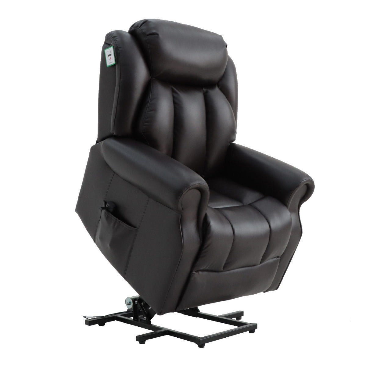 Hainworth Dual Motor Rise and Recliner Chair with Heat and Massage - Ex Demo-Brown