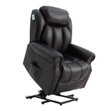 Hainworth Dual Motor Rise and Recliner Chair with Heat and Massage - Ex Demo-Brown