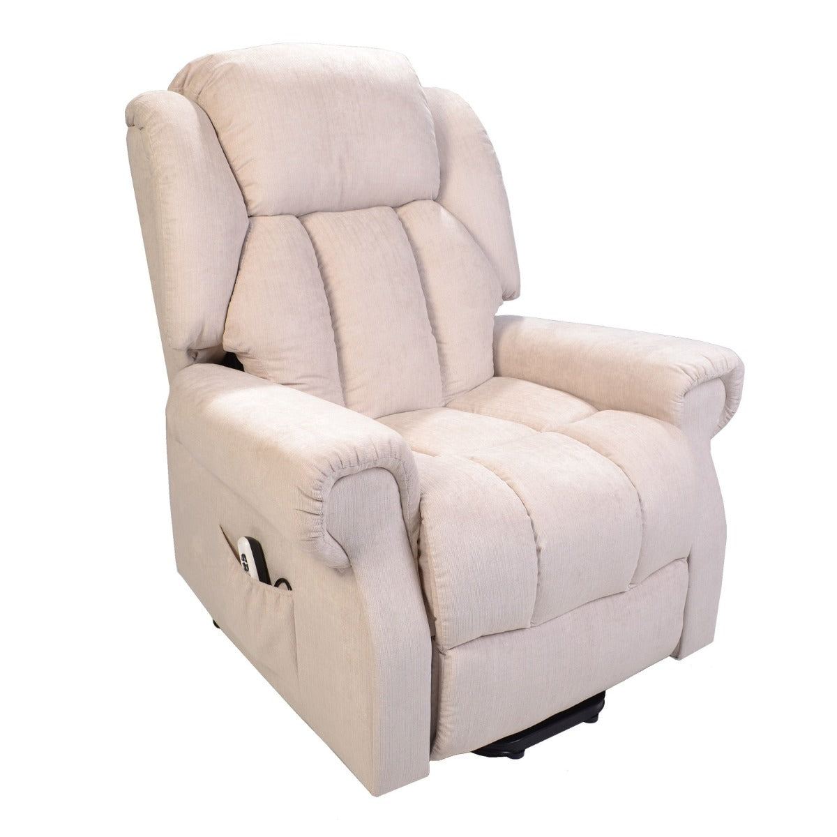 Hainworth Dual Motor Rise and Recliner Chair with Heat and Massage-Beige Fabric-Beige