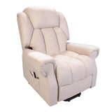 Hainworth Fabric Dual Motor Rise and Recliner Chair with Heat and Massage - Ex Demo-Beige