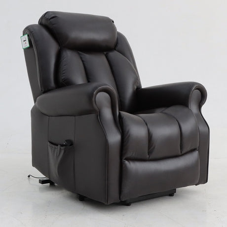 Hainworth Dual Motor Rise and Recliner Chair with Heat and Massage - Ex Demo-Black